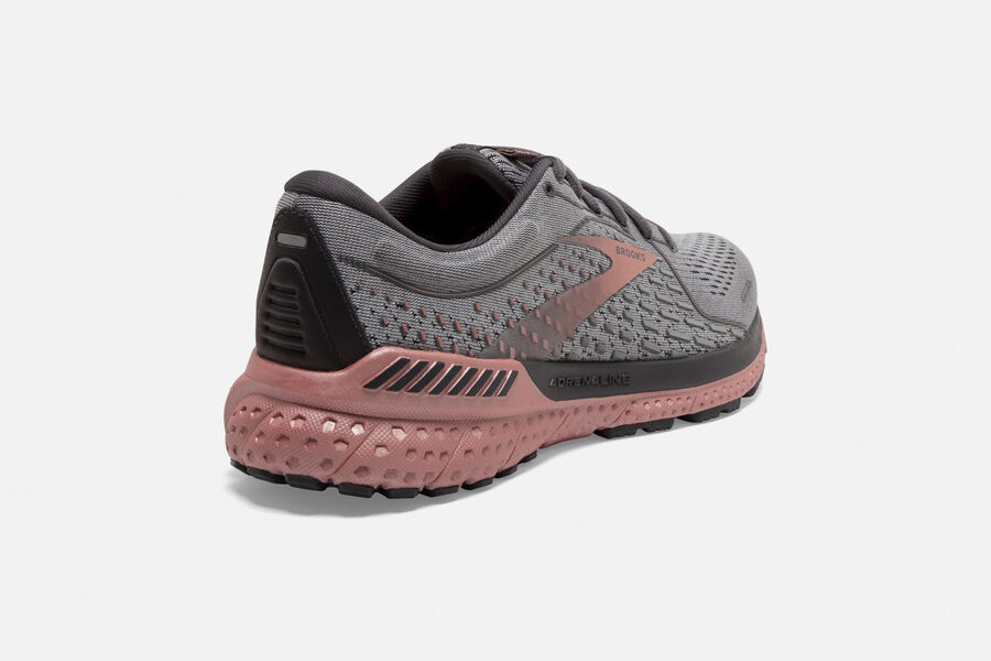 Brooks Adrenaline Gts 21 Road Loopschoenen Dames - Donkergrijs/Roze - 079156ZME